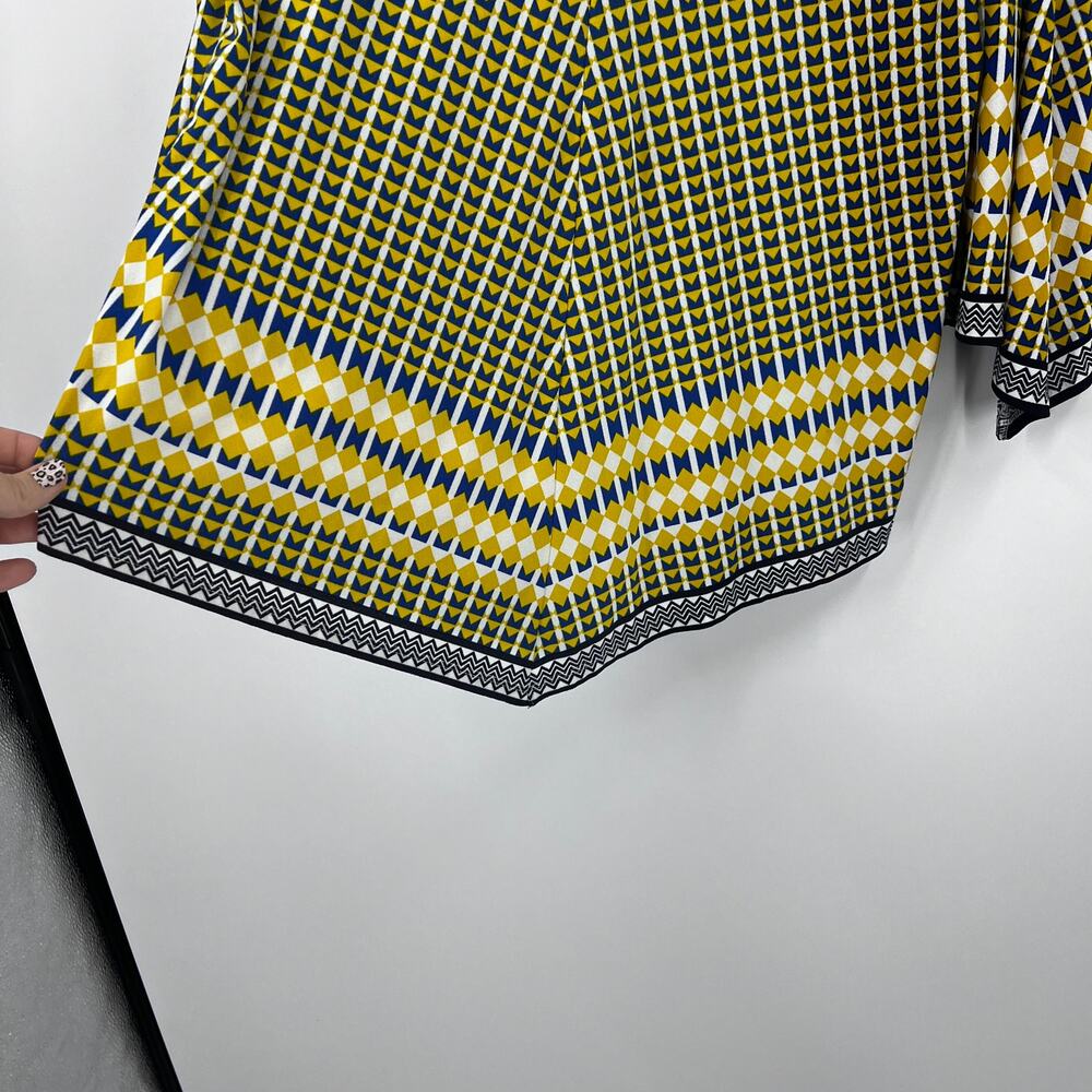 Chico's Yellow Blue Geometric Pattern Quarter Sle… - image 7